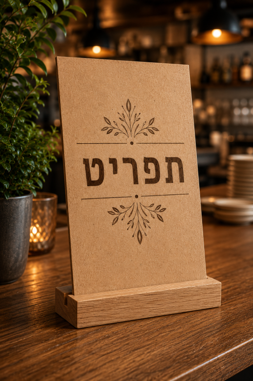 מעמד תפריט חריץ עץ