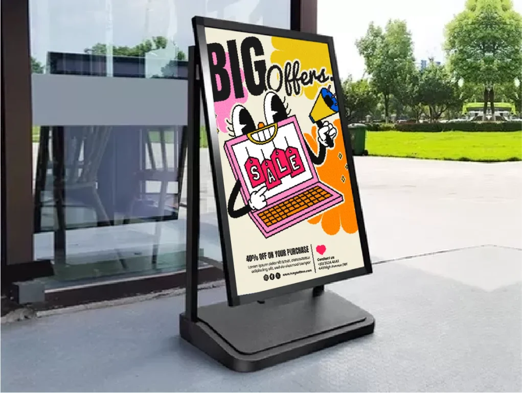 מתקן פוסטר חד צדדי מהודר לתנאי חוץ