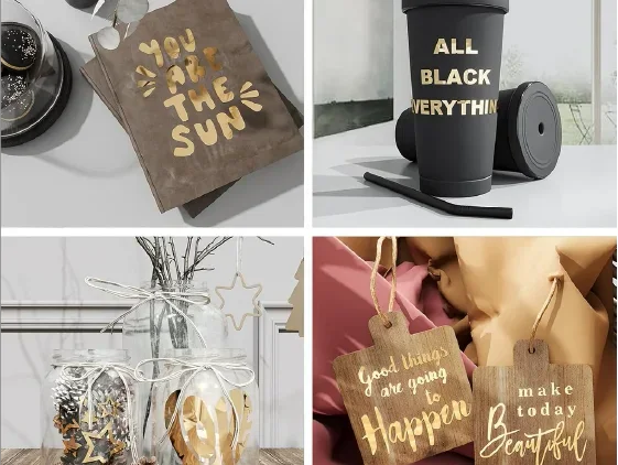 גליל ויניל מדבקה זהב מבריק להדפסה