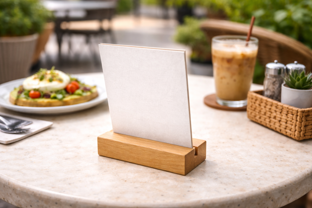 מעמד תפריט חריץ עץ