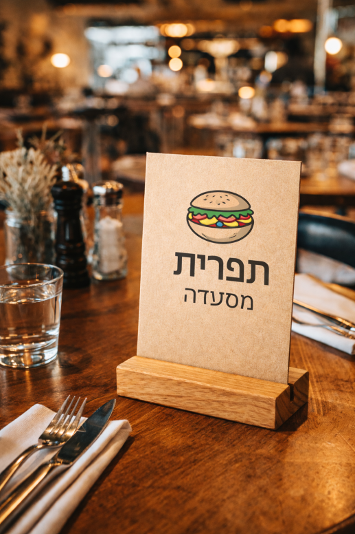 מעמד תפריט חריץ עץ